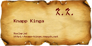 Knapp Kinga névjegykártya